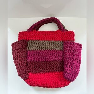 Chunky Knit crochet Multicolor Tote Bag